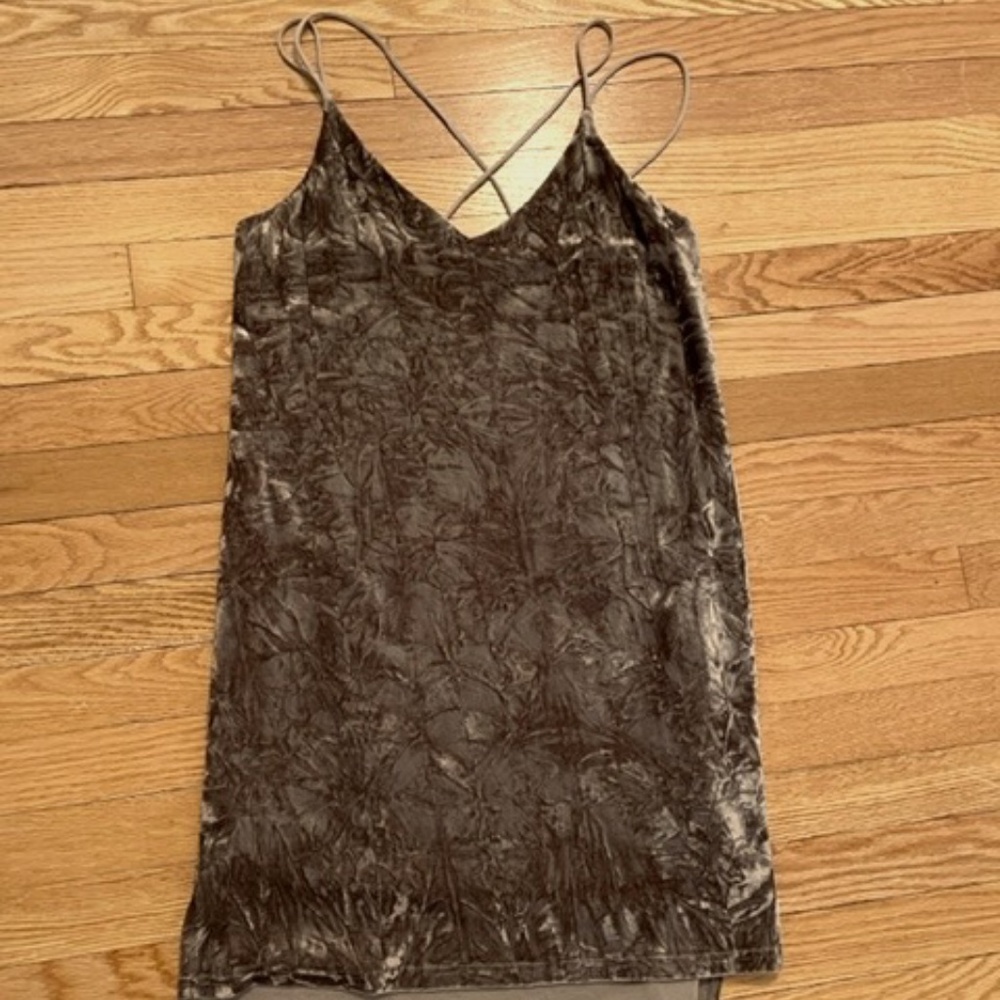 Fab'rik Purple Velvet Mini Dress